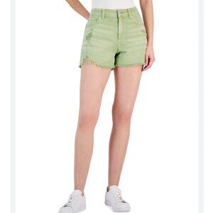 NEW! Inc International Denim Shorts High Rise Sage Wash Green Distressed $59.50‎